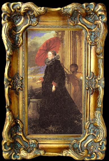 framed  Dyck, Anthony van Marchesa Cattaneo with a Servant, Ta045